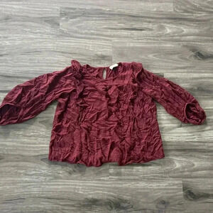 🤎Size large burgundy long sleeve blouse